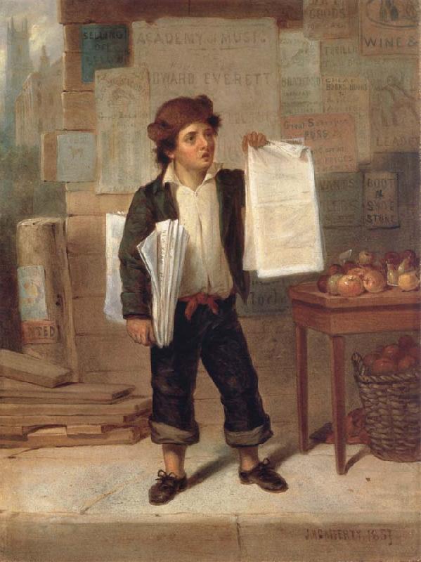 James H. Cafferty Newsboy Selling New-York Germany oil painting art